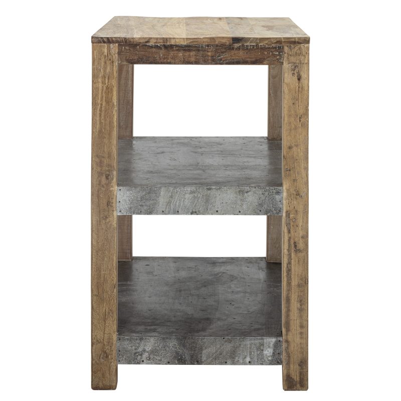 Wooden Rustic Reclaimed Kitchen Unit With Zinc Shelves Zinc Shelves UK