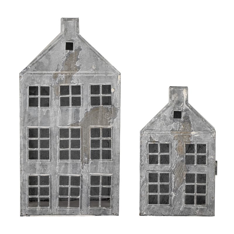 Set Of Two Distressed Metal Lanterns Metal Lanterns UK