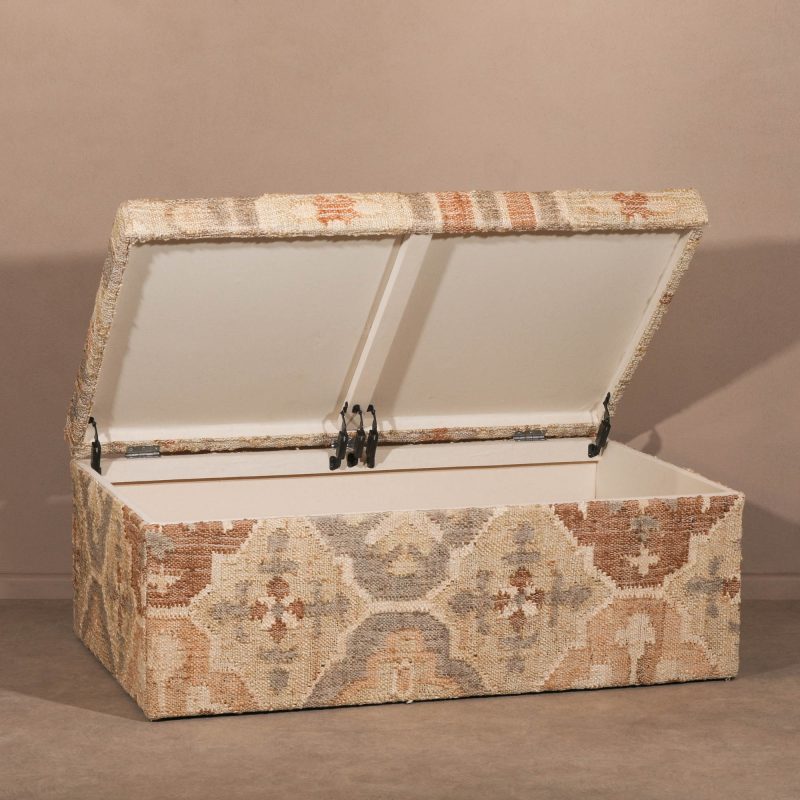 Melora Kilim Cotton Jute Ottoman Blanket Box Blanket Box UK