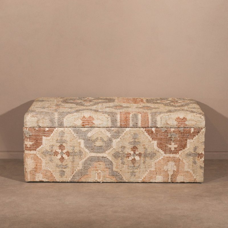Melora Kilim Cotton Jute Ottoman Blanket Box Blanket Box UK