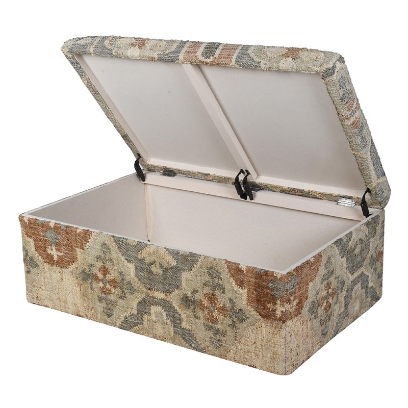 Melora Kilim Cotton Jute Ottoman Blanket Box Blanket Box UK