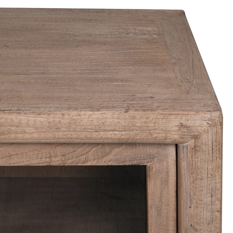 Walden Old Elm Rustic Sideboard With Glass Doors Glass Doors UK