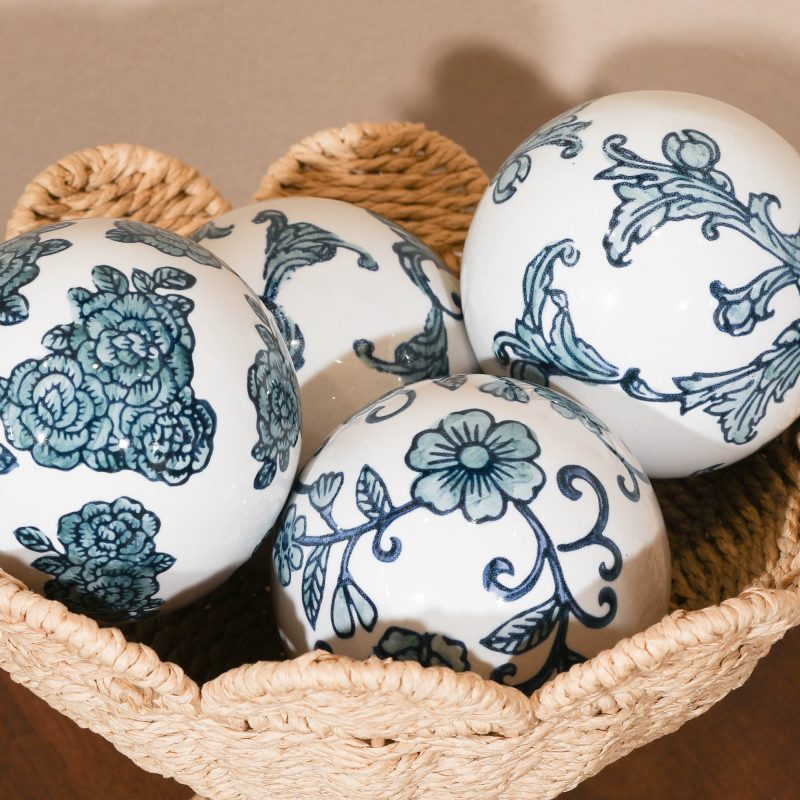Dutch Delftware Inspired 4 Ceramic Balls Ceramic Balls UK