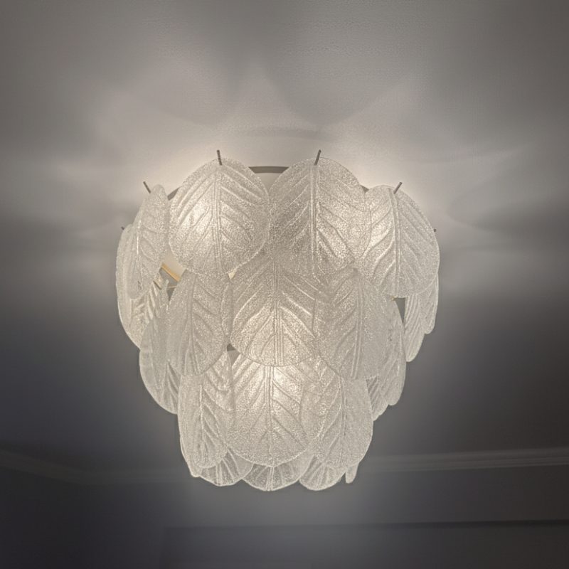 Cosette Cascading Textured Glass Leaf Deco Ceiling Light Ceiling Light UK