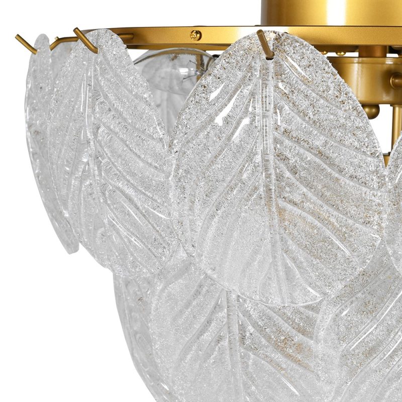 Cosette Cascading Textured Glass Leaf Deco Ceiling Light Ceiling Light UK