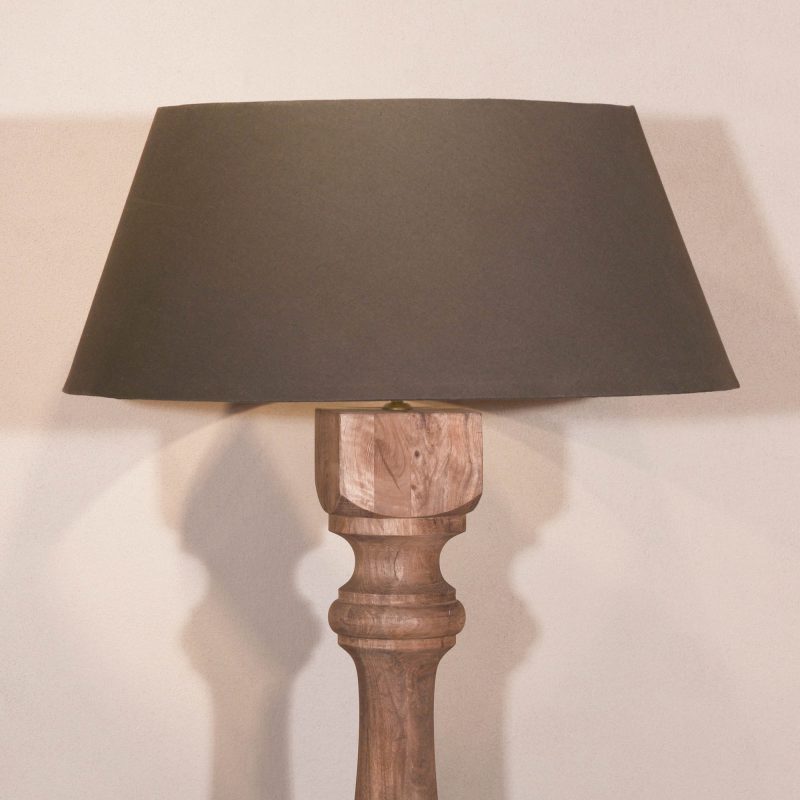 Giulio Column Mango Wood Floor Lamp Floor Lamp UK