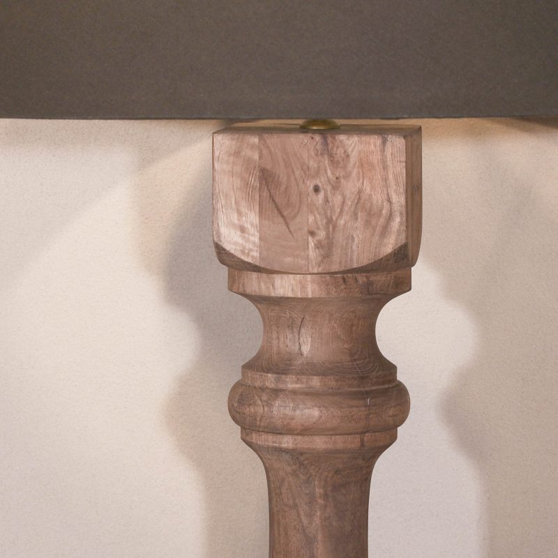 Giulio Column Mango Wood Floor Lamp Floor Lamp UK