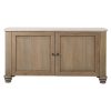 Fabian Reeded Oak Large Cupboard With Marble Top Marble Top UK