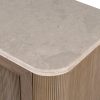 Fabian Reeded Oak Large Cupboard With Marble Top Marble Top UK