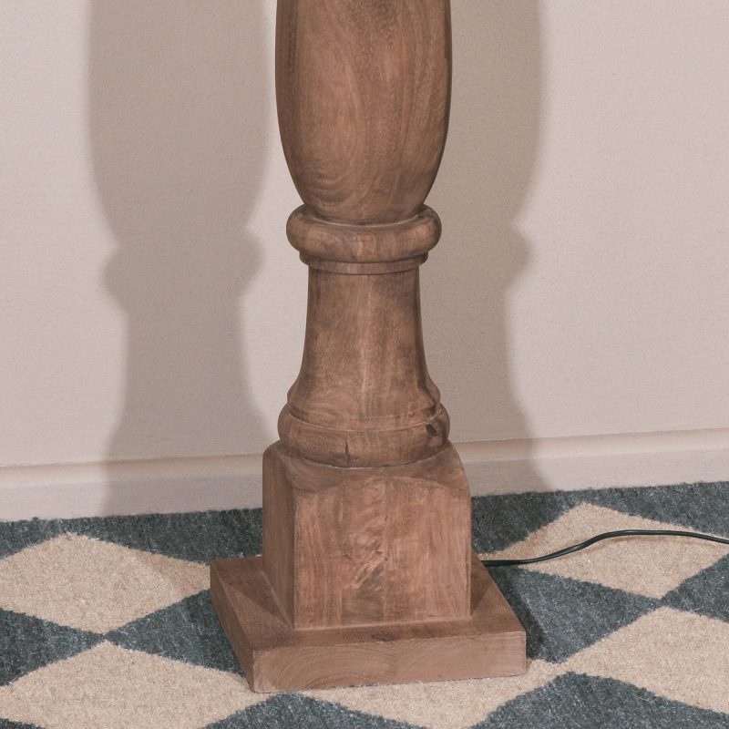 Giulio Column Mango Wood Floor Lamp Floor Lamp UK