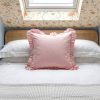 Clotilde French Style Frill Wild Rose Pink 55cm Cushion Cover Cushion Cover UK