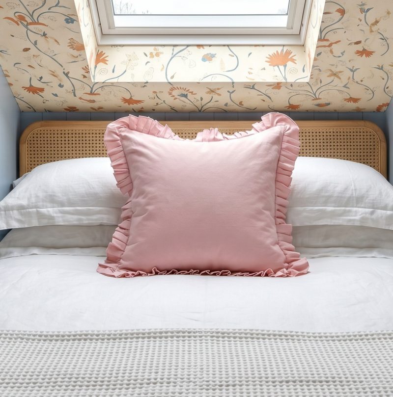 Clotilde French Style Frill Wild Rose Pink 55cm Cushion Cover Cushion Cover UK