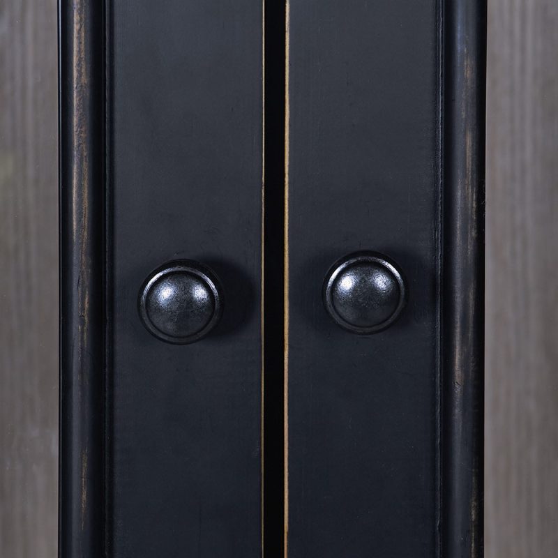 Rue Glazed Distressed Black Alder Wood Cabinet Wood Cabinet UK