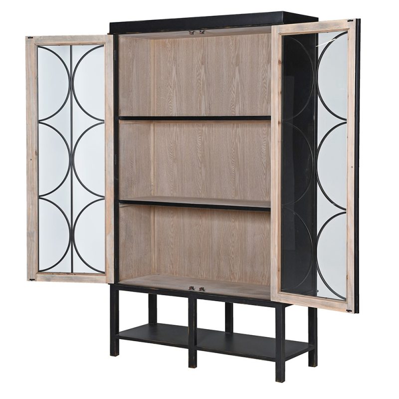 Rue Glazed Distressed Black Alder Wood Cabinet Wood Cabinet UK