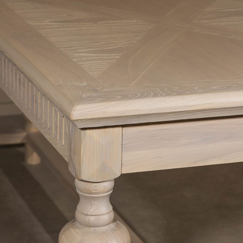 Yves Elm Rectangular Dining Table With Carved Legs Carved Legs UK