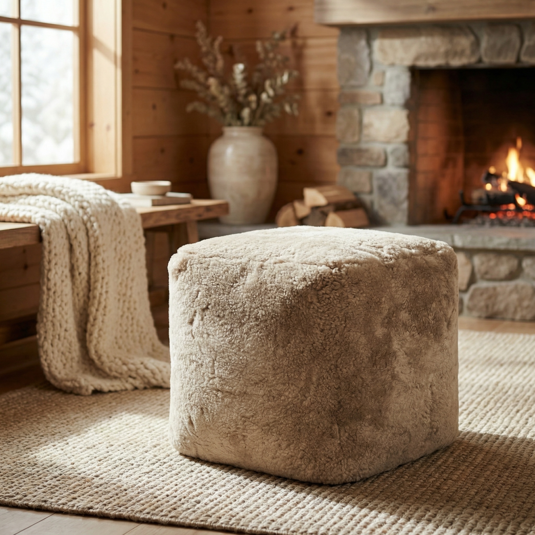 Sheepskin Pouffe UK