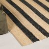 Navin Artisan Black Stripe Jute Rug 170x120cm Rug 170x120cm UK