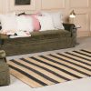 Navin Artisan Black Stripe Jute Rug Jute Rug UK