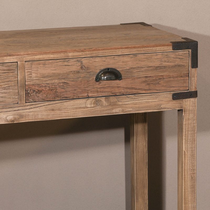 Rustic Old Oak Console Table With Iron Accents Iron Accents UK