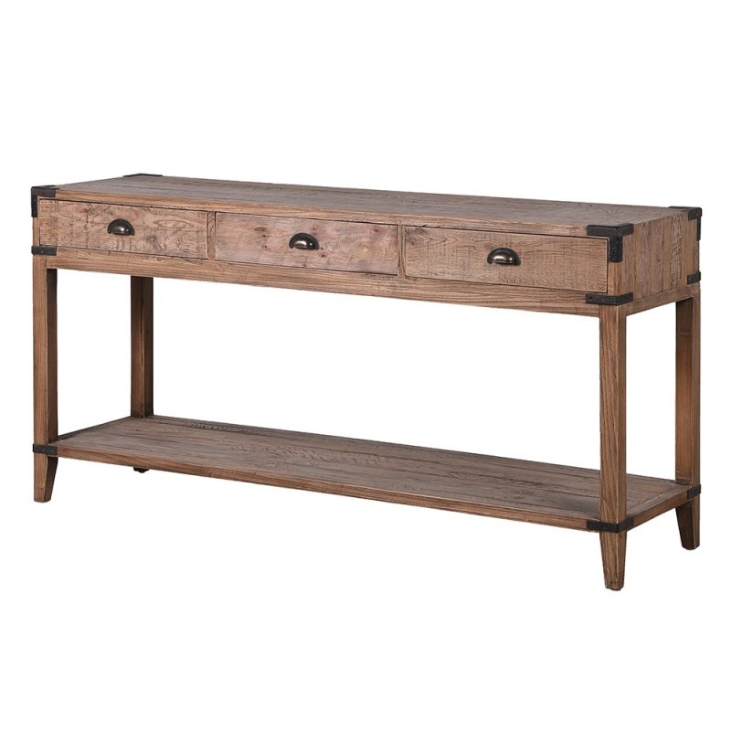 Rustic Old Oak Console Table With Iron Accents Iron Accents UK