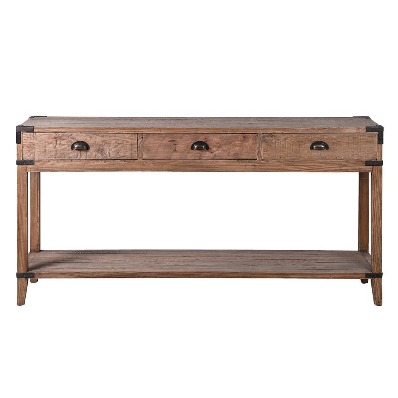Rustic Old Oak Console Table With Iron Accents Iron Accents UK