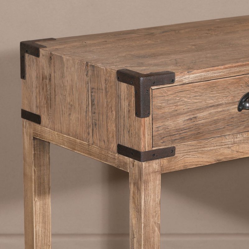 Rustic Old Oak Console Table With Iron Accents Iron Accents UK