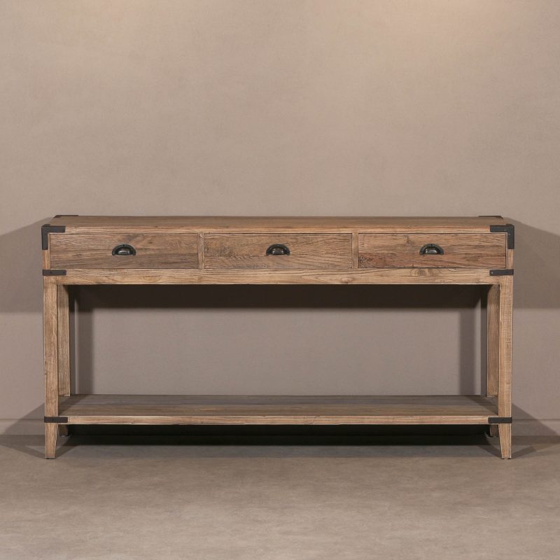 Rustic Old Oak Console Table With Iron Accents Iron Accents UK