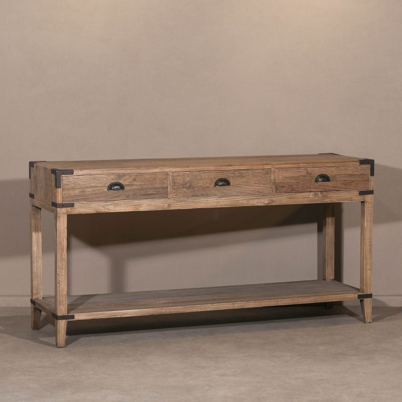 Rustic Old Oak Console Table With Iron Accents Iron Accents UK