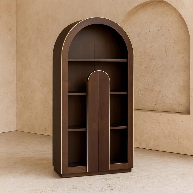 Dark Walnut Arched Storage Cabinet Storage Cabinet UK