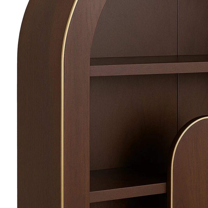 Dark Walnut Arched Storage Cabinet Storage Cabinet UK
