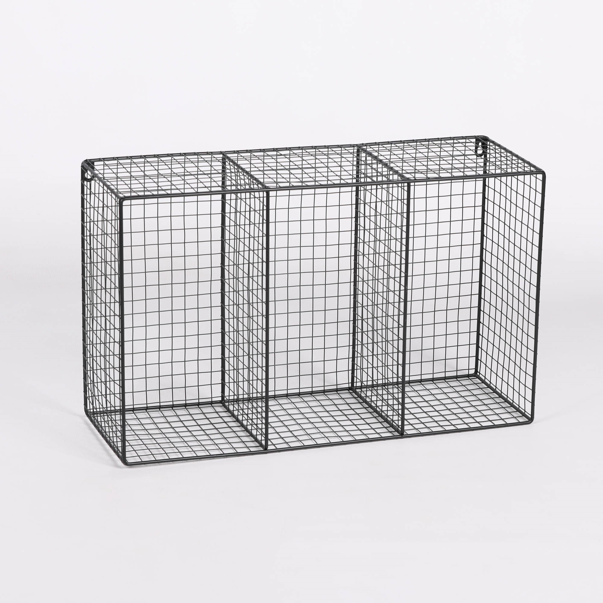 Industrial Metal Wire Large 5 Compartment Black Wall Mounted Shelf (Copy) Shelf (Copy) UK