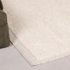 Milo Ivory Chunky Textured Pebble Weave Wool Border Rug 170x120cm Rug 170x120cm UK
