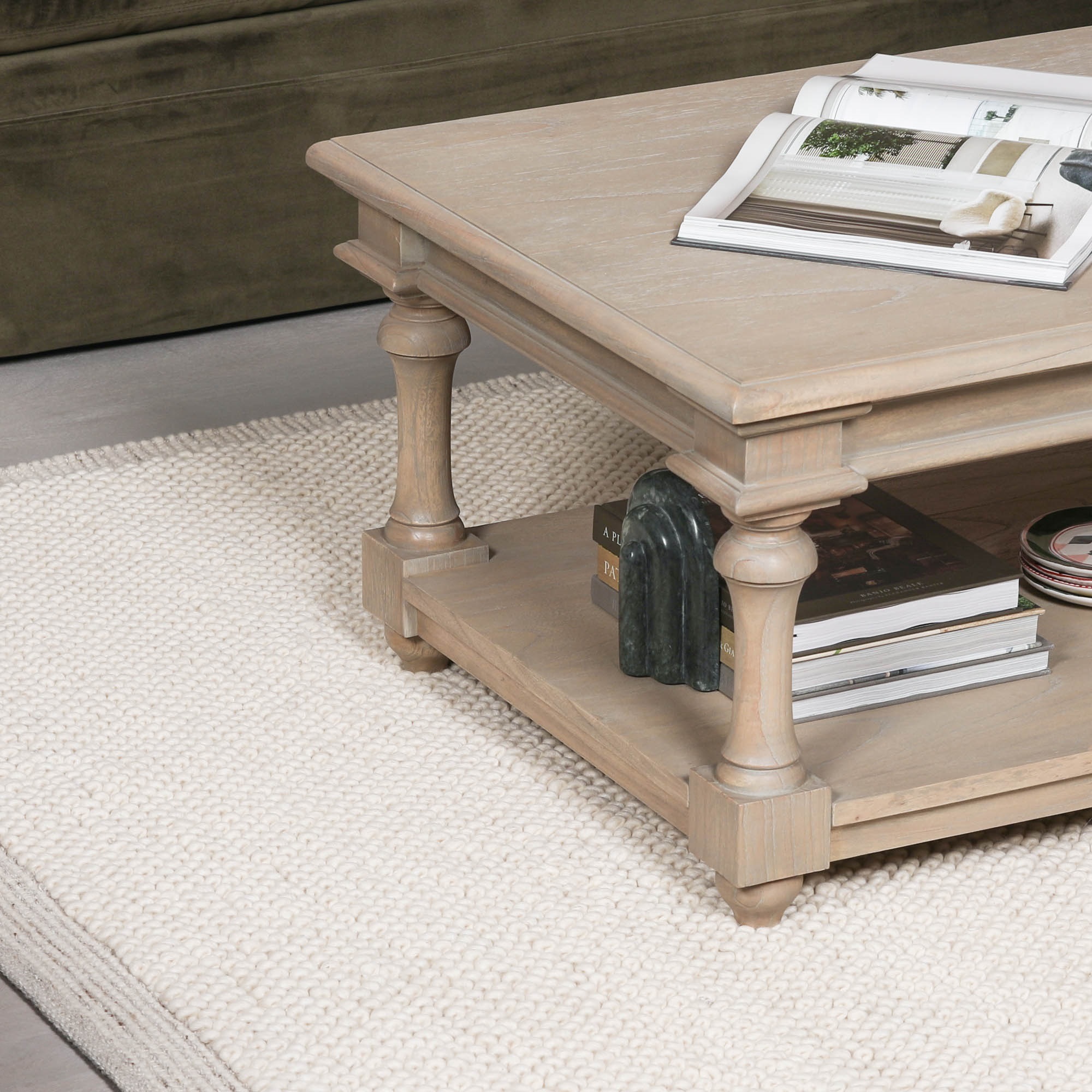 Milo Ivory Chunky Textured Pebble Weave Wool Border Rug 170x120cm Rug 170x120cm UK