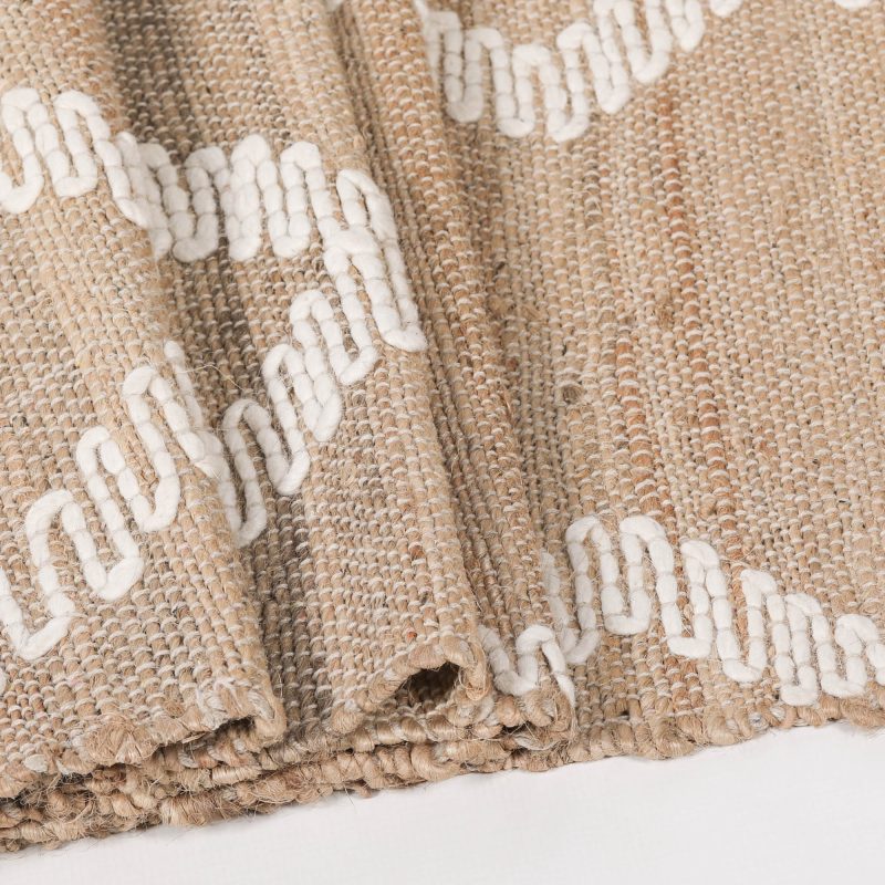 Kirrily Flatwoven Trellis Wool Pattern Natural Jute Rug 170x120cm Rug 170x120cm UK