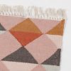 Aletris Pink Geometric Handwoven Rug With Off White Fringe 230x160cm Fringe 230x160cm UK