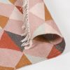 Aletris Pink Geometric Handwoven Rug With Off White Fringe 230x160cm Fringe 230x160cm UK