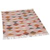 Aletris Pink Geometric Handwoven Rug With Off White Fringe 230x160cm Fringe 230x160cm UK