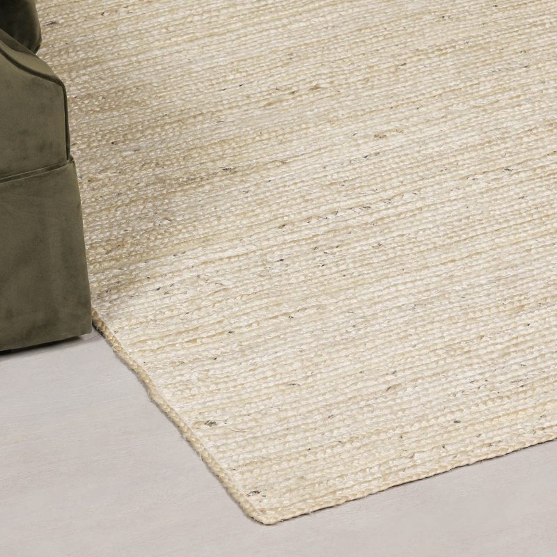 Ecru Jute Weaved Durable Braid Rug 170x120cm Rug 170x120cm UK