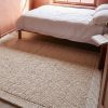 Milo Ivory Chunky Textured Pebble Weave Wool Border Rug 170x120cm Rug 170x120cm UK