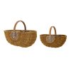 Set of 2 Handcrafted Rattan Baskets With Handles With Handles UK