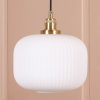 Lucette Brushed Brass Reeded Frosted Glass Pendant Ceiling Light Ceiling Light UK