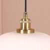 Lucette Brushed Brass Reeded Frosted Glass Pendant Ceiling Light Ceiling Light UK
