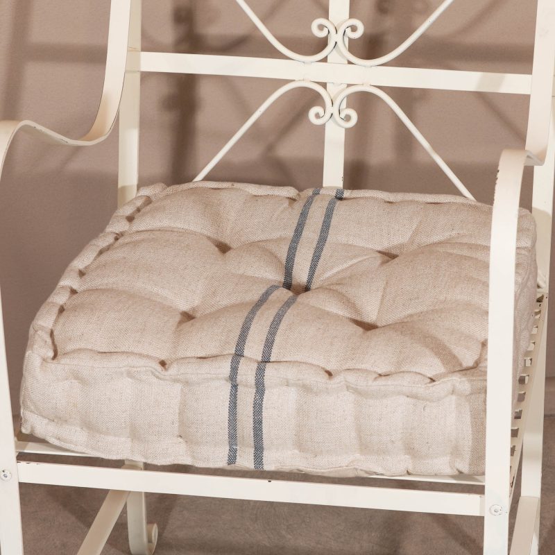 Provence Antique Blue Stripe 52cm Seat Cushion With Handle With Handle UK