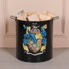 Heritage Crest Heavy Duty Iron Log Bin In Midnight Black Midnight Black UK