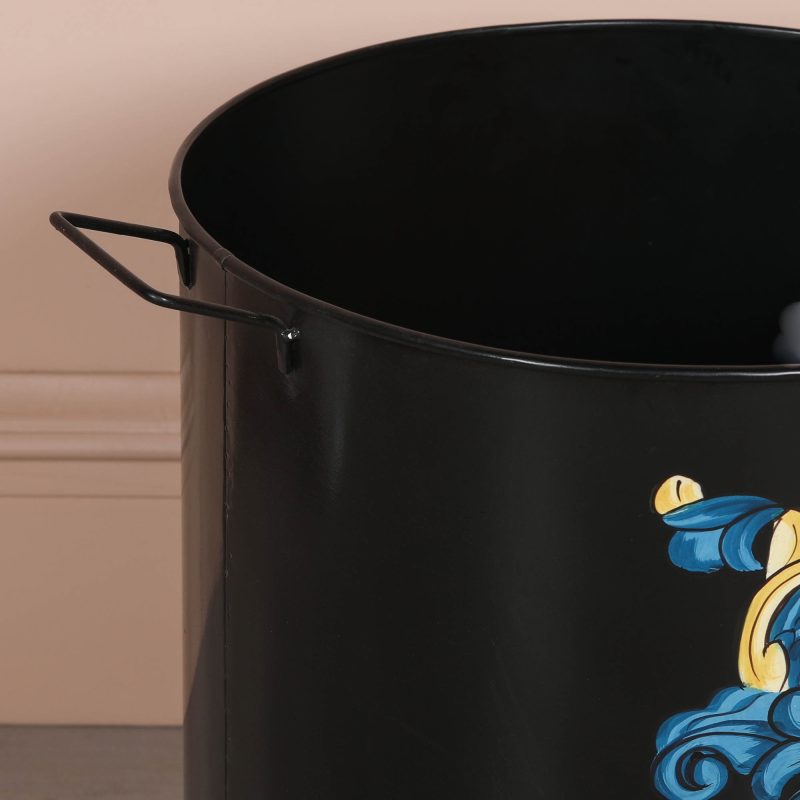 Heritage Crest Heavy Duty Iron Log Bin In Midnight Black Midnight Black UK