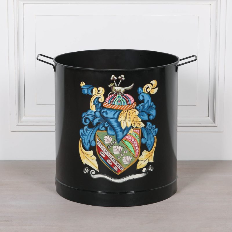 Heritage Crest Heavy Duty Iron Log Bin In Midnight Black Midnight Black UK