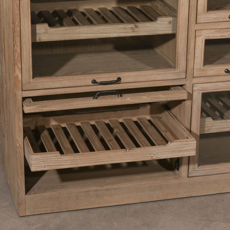 Reclaimed Pine Large Glazed Display Cabinet Display Cabinet UK