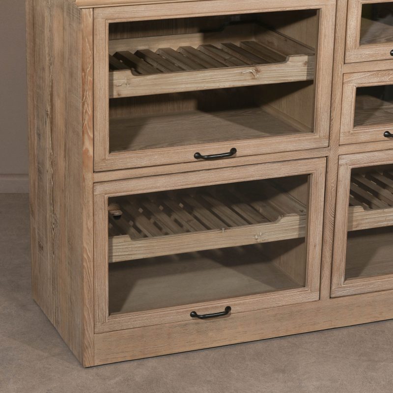 Reclaimed Pine Large Glazed Display Cabinet Display Cabinet UK