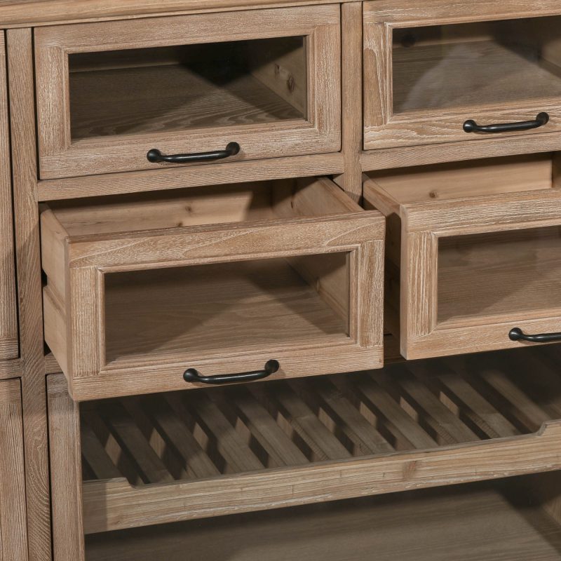 Reclaimed Pine Large Glazed Display Cabinet Display Cabinet UK