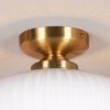 Lucette Brushed Brass Reeded Frosted Glass Semi-Flush Ceiling Light Ceiling Light UK
